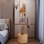 Modern Solid Wood Coat Rack – Minimalist Design for Entryways & Offices