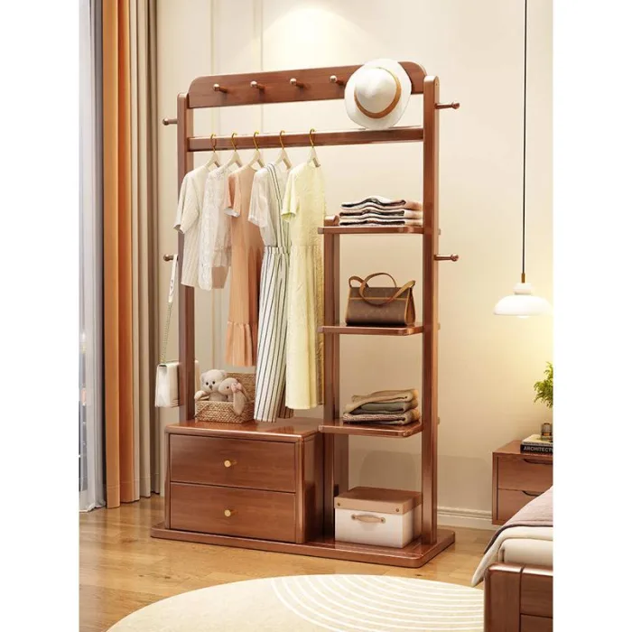 Modern Wood Coat Rack with Multi-Hook Design