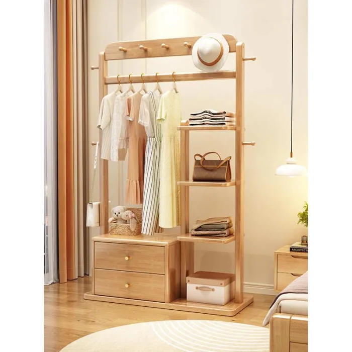 Modern Wood Coat Rack with Multi-Hook Design