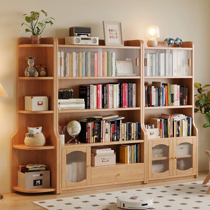 Scandinavian Style Solid Wood Bookshelf – Durable & Elegant