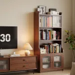 Scandinavian Style Solid Wood Bookshelf – Durable & Elegant