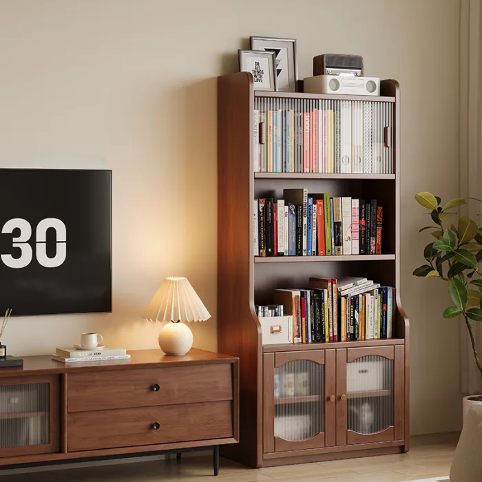 Scandinavian Style Solid Wood Bookshelf – Durable & Elegant