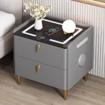 Smart Modern Nightstand with Wireless Charging and USB Ports