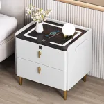 Smart Modern Nightstand with Wireless Charging and USB Ports