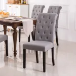 Contemporary Soft Padded Wood Dining Chai