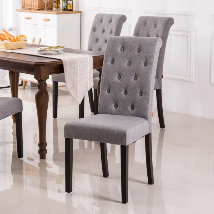 Contemporary Soft Padded Wood Dining Chai