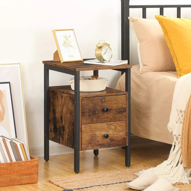 Rustic American Country Style Nightstand for Bedroom