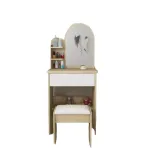 Flat-Pack Modern Vanity Desk – Engineered for Fast Assembly and Easy Shipping