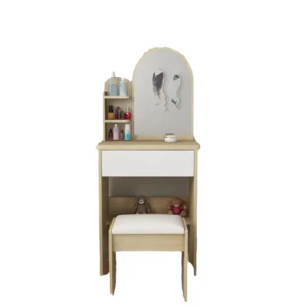 Flat-Pack Modern Vanity Desk – Engineered for Fast Assembly and Easy Shipping