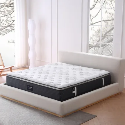 Fireproof Silent Mattress & Modern Wooden Bed: