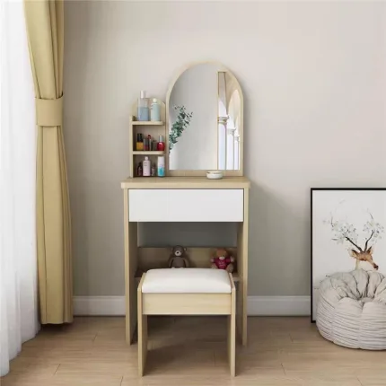Flat-Pack Modern Vanity Desk – Engineered for Fast Assembly and Easy Shipping
